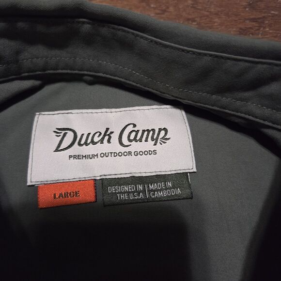 Duck Camp Lightweight Hunting Shirt Long Sleeve LS201 Green Size Large New - Picture 4 of 9